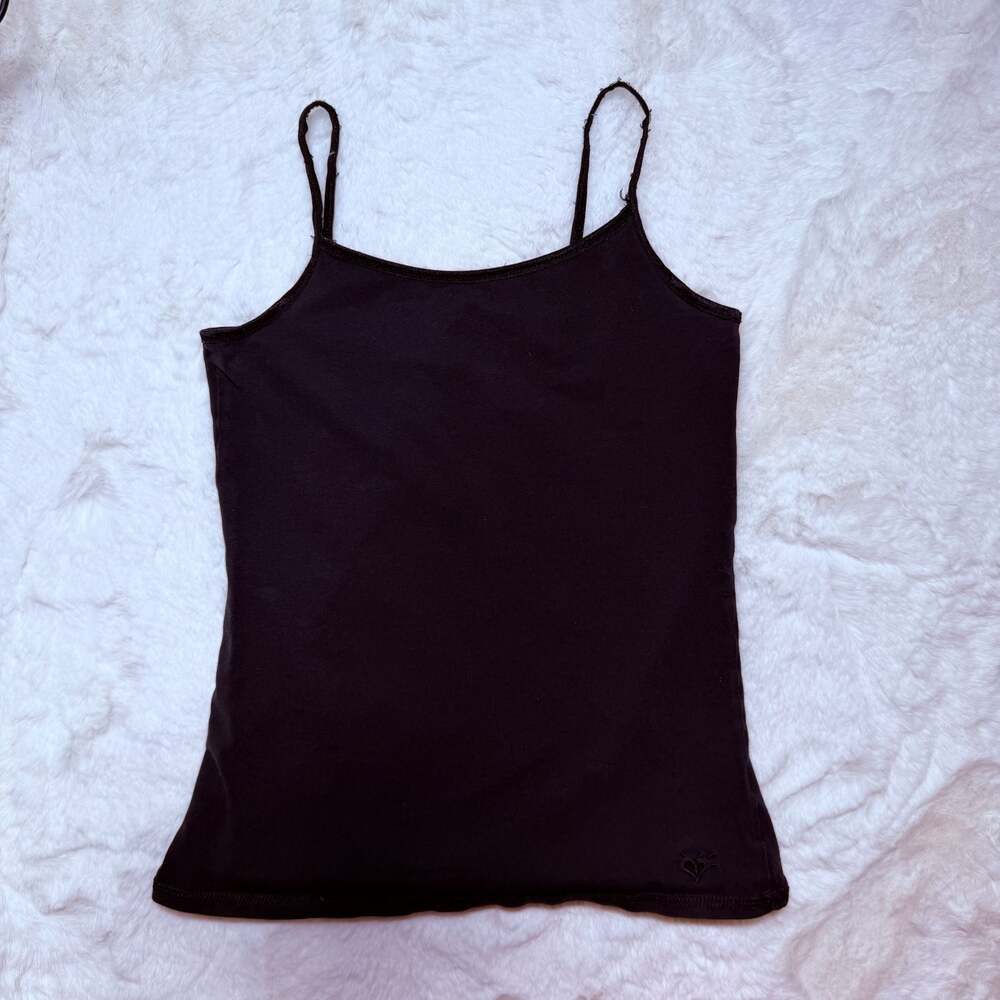 Justice Black Spaghetti Strap Cotton Cami Tank Top